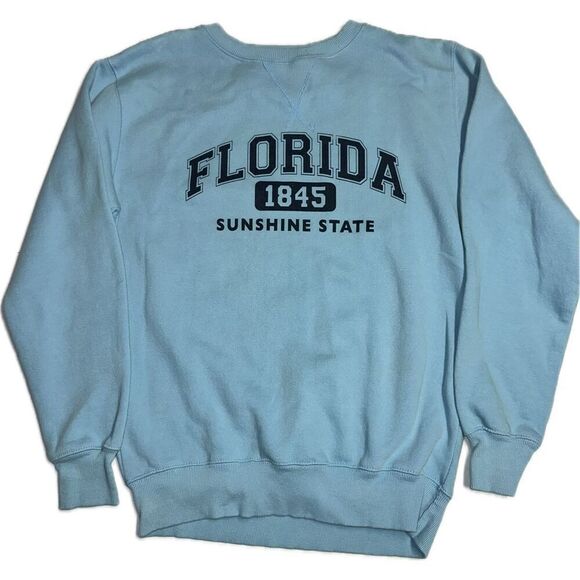 Florida 1845 Sunshine State Blue Crewneck Sweater InStyle‎ Fashion Size M - Picture 1 of 4